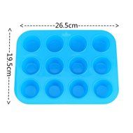 12 Silicone Mold Muffin Pudding Mould Bakeware Round Cup Cake Pan Baking Tray N2