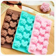 14 Pieces Bear Plum Blossom Silicone Cake Baking Mold Cake Pan Muffin Cups Handmade Soap Moulds Biscuit Chocolate... N3