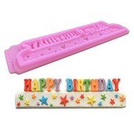 Joinor Happy Birthday Cake Decorations Silicone Fondant Mold Candy Making Kit Chocolate Mold