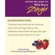 Celestial Seasonings Wild Berry Zinger Herbal Tea, 20 Count (Pack of 6) N4