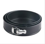 YIJIA 3Pcs/Set Round Cake Baking Pan Black Carbon Steel Cakes Molds Removable Bottom Non-Stick Bake Mould Bakeware