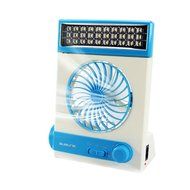 SUAZNRF 3 in 1 Multi-function Portable Mini Fan Eye-Care LED Table Lamp Flashlight Solar Light for Home Camping...