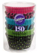 Wilton Darks Baking Cups, Standard, Neon, 150-Count N2