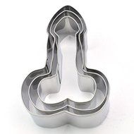 Bachelorette DIY Party Favor Novelty Penis Cookie Cutters 3-Piece Set Naughty and Fun Bridal Shower Gift (S-M-L)