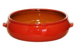 Terafeu French Ceramic Bakeware Cazuela Round Baker, Red