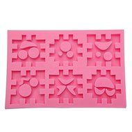 "dipshop Blocks Expression Silicone Cookie Mold Fondant Cake Mould" shopping