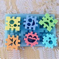 "dipshop Blocks Expression Silicone Cookie Mold Fondant Cake Mould" shopping N7