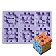 "dipshop Blocks Expression Silicone Cookie Mold Fondant Cake Mould" shopping N9