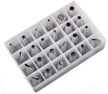 KSprot Stainless SteelCake Decorating Tips Set,24 Pieces Professional Stainless Steel Icing Tips (A)