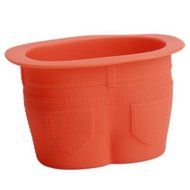 Yingwei Orange Muffin Top Cupcake Molds Reusable Silicone Baking Cups Novelty Jean Shaped Silicone Bake Cups for...