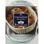 Corningware French White 1.5-Quart Oval Baking Dish with Glass Lid N2
