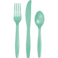 Creative Converting 318866 24 Count Plastic Assorted Cutlery, Fresh Mint