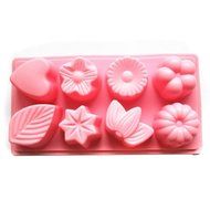 Sealike 8 Cavity Flower Leaf Silicone Cake Baking Mold Soap Decoration Mold with Stylus