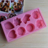 Sealike 8 Cavity Flower Leaf Silicone Cake Baking Mold Soap Decoration Mold with Stylus N3
