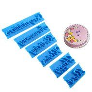 Genenic 6PCS Cookie Decorating Fondant Cutter Happy Birthday Sugarcraft Mould Cake Mold Letter