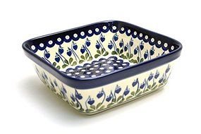 Polish Pottery Baker - Square - Bleeding Heart