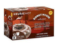 Donut House Collection Chocolate Glazed Donut Keurig K-Cups Coffee, 12 Count