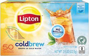 Lipton Black Iced Tea Bags, Cold Brew 50 ct (Pack of 6)