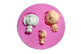 Wocuz W0362 4 Human Faces Candy Making Silicone Mold Cake Decoration Mould Fondant Chocolate Small Pastry Tool N4