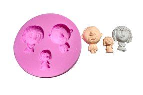 Wocuz W0362 4 Human Faces Candy Making Silicone Mold Cake Decoration Mould Fondant Chocolate Small Pastry Tool N5