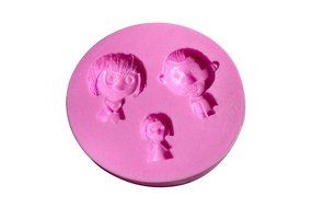 Wocuz W0362 4 Human Faces Candy Making Silicone Mold Cake Decoration Mould Fondant Chocolate Small Pastry Tool N6