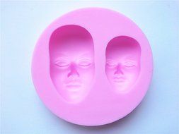 Wocuz W0362 4 Human Faces Candy Making Silicone Mold Cake Decoration Mould Fondant Chocolate Small Pastry Tool N11