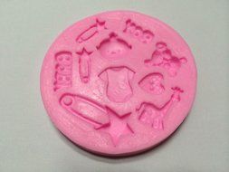 Yunko Baking Molds 3d BOY Baby Toy Baby Shower Theme Silicone Mold Fondant Molds Sugar Craft Tools Chocolate Mould... N2