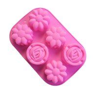 Always Your Chef 6-Cavity Roses Silicone Muffin Cups Handmade Soap Molds Biscuit Chocolate Ice Cake Baking Mold...