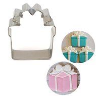 Christmas Gift Box Stainless Steel Cookie Cutter Pastry Cake Mold Baking Tool shopping N5