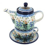Polish Pottery Lily of the Valley Tea for One