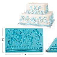 Lacey Mold | Set of 2 Gorgeous 8 X 5 Inches Flower Pearl Non Stick Mat Food Grade Silicone 3D Mold for Cupcake... N2