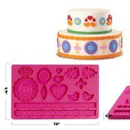 Lacey Mold | Set of 2 Gorgeous 8 X 5 Inches Flower Pearl Non Stick Mat Food Grade Silicone 3D Mold for Cupcake... N3