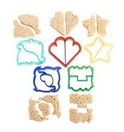 VonShef Fun Cake, Cookie &amp; Sandwich Cutter Shapes for Kids &ndash; Set of 5 Shapes: Dinosaur, Dolphin, Heart, Star &amp;... N8