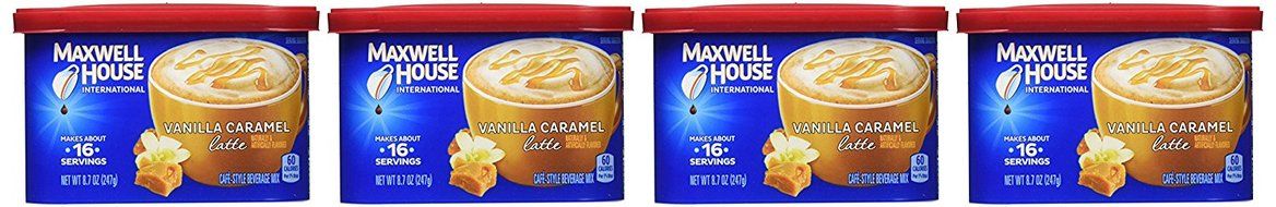 Maxwell House International Coffee Vanilla Caramel Latte, 8.7-Ounce Cans (Pack of 4) N2