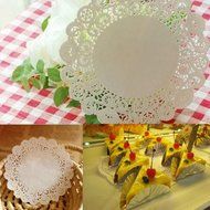 "10 Pcs Cake Doilies Cupcake Cookies Lace Round Paper Pads Placemat" shopping N5