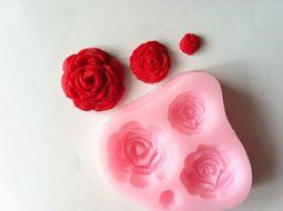 4 Size Rose Silicone Mould Mold Flower Sugar Paste Cake Decorating Fondant N4