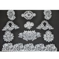 FOUR-C Cake Decorating Tools Lace Silicone Mat Cake Lace Mold Color Pink N2
