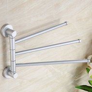 Free Shipping Alloy Bathroom Kitchen Rotating 3 Rod Towel Bar Clothes Belt Rack Holder Best Price
