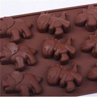 &quot;DIY 12 Holes Silicone Dinosaurs Shape Ice Cream Mold Cake Chocolate Jelly&quot; shopping