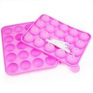 Veroda Pink Non-Stick Silicone Cake Pop Set Baking Tray Mold Lollipop Popsicle Lolly N2