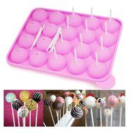 Veroda Pink Non-Stick Silicone Cake Pop Set Baking Tray Mold Lollipop Popsicle Lolly N3