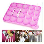 Veroda Pink Non-Stick Silicone Cake Pop Set Baking Tray Mold Lollipop Popsicle Lolly N4
