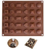 Ozera 2 Pack Silicone Chocolate Jelly Candy Mold, Cake Baking Mold, 30-Cavity, Brown N2