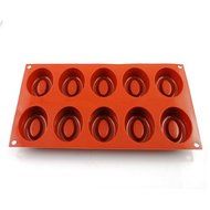 iClover Quality 10-Cavity Oval cake Mold Pudding Pan and Muffin Cups food Grade Silicone Chocolate Mold Liner...
