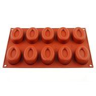 iClover Quality 10-Cavity Oval cake Mold Pudding Pan and Muffin Cups food Grade Silicone Chocolate Mold Liner... N4