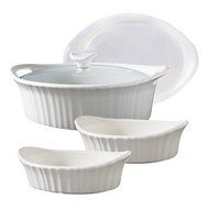 Corningware French White Stoneware 5 Piece Bakeware Set