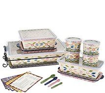 Temp-tations Old World 16-pc Essential Oven-to-table Set - Blue N5