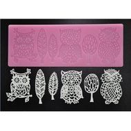 FOUR-C Decorating Tools Silicone Lace Mat Cake Lace Mold for Decoration Color Pink