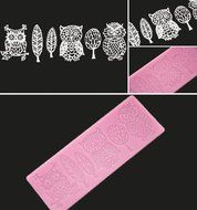 FOUR-C Decorating Tools Silicone Lace Mat Cake Lace Mold for Decoration Color Pink N2