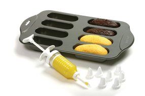 Kitchen, Dining &amp; Bar NORPRO 8 Cup Cream Twinkie Canoe Pan With Free 9 pc Decorating Set